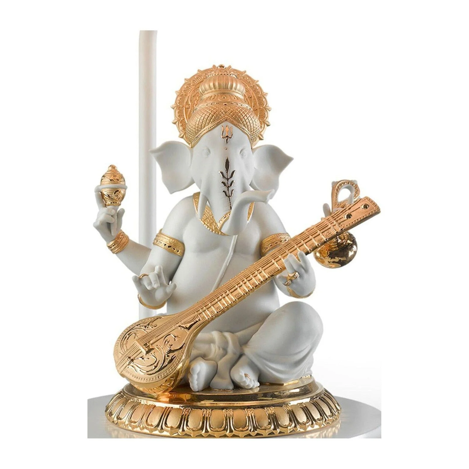 Lladro Veena Ganesha Table Lamp Golden Luster (US) - Image 3