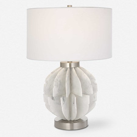 Uttermost Repetition White Marble Table Lamp With White Shade - Image 2