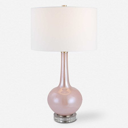 Uttermost Rosa Blush Pink Glass Table Lamp With White Shade - Image 2