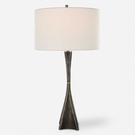 Uttermost Keiron Cast Iron Table Lamp With White Linen Shade - Image 2