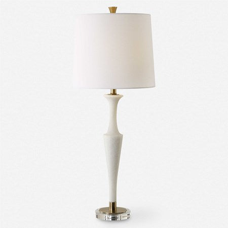 Uttermost Colette Ivory Stone Table Lamp With White Linen Shade - Image 2