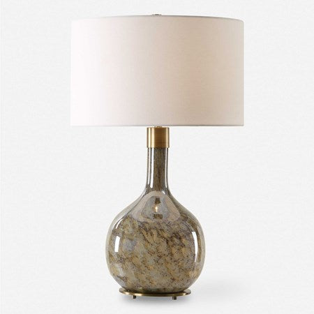 Uttermost Rhine Seeded Glass Table Lamp With White Linen Shade - Image 2
