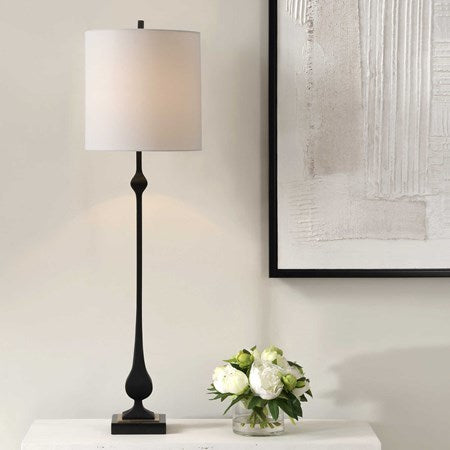 Uttermost Hightower Buffet Lamp With White Linen Shade - Image 2