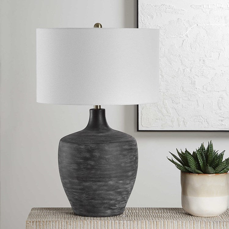 Uttermost Graphite Distressed Charcoal Table Lamp - Image 2