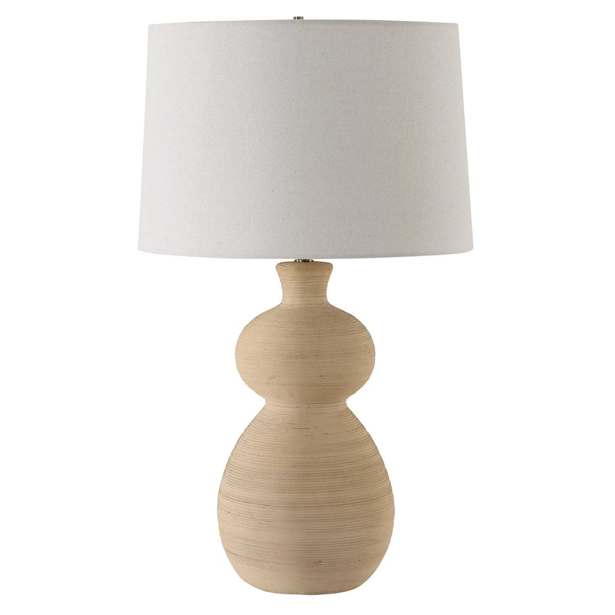 Uttermost Pueblo Ceramic Table Lamp With Light Beige Linen Shade - Image 3