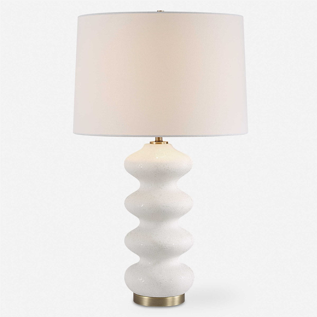 Uttermost Liora White Glazed Porcelain Table Lamp With Linen Shade - Image 3