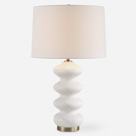 Uttermost Liora White Glazed Porcelain Table Lamp With Linen Shade - Image 2