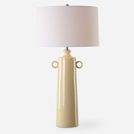 Uttermost Florero Crackled Glaze Ceramic Table Lamp With White Linen Shade - Image 2
