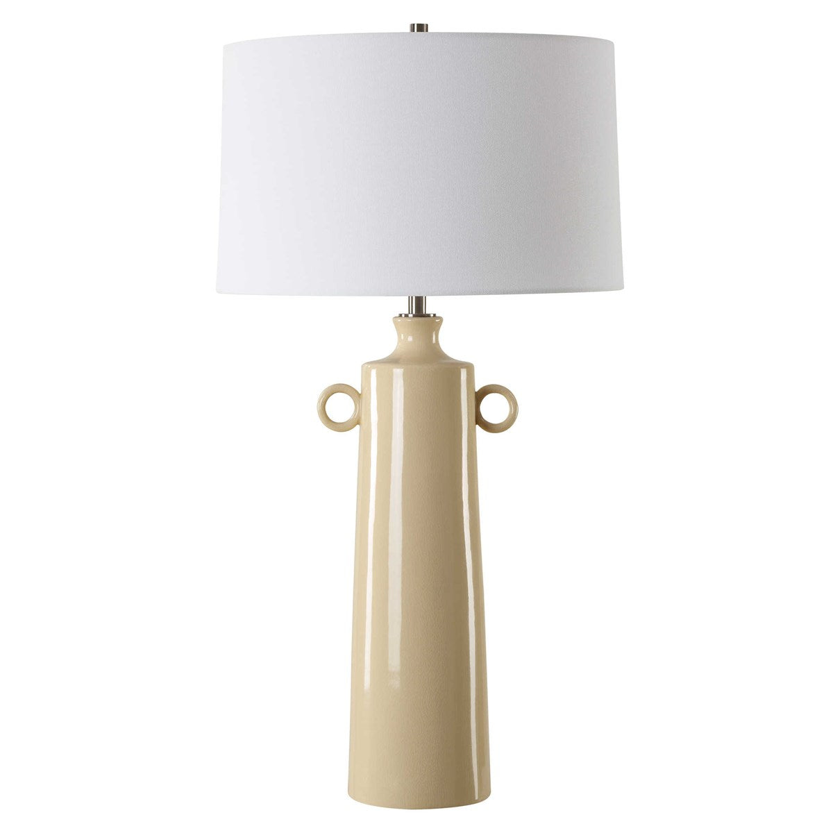 Uttermost Florero Crackled Glaze Ceramic Table Lamp With White Linen Shade - Image 3