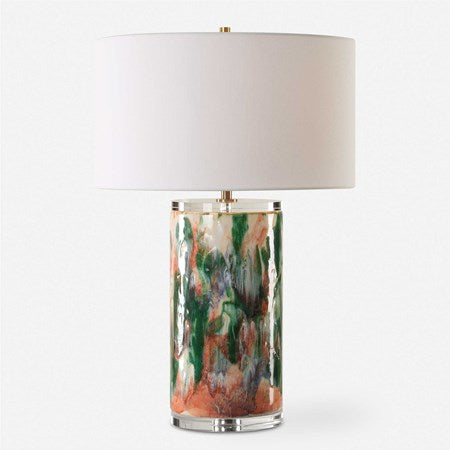 Uttermost Sylvie Abstract Ceramic Table Lamp With White Linen Shade - Image 2