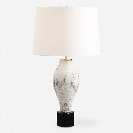 Uttermost Magdaline Porcelain Table Lamp With White Linen Shade - Image 2