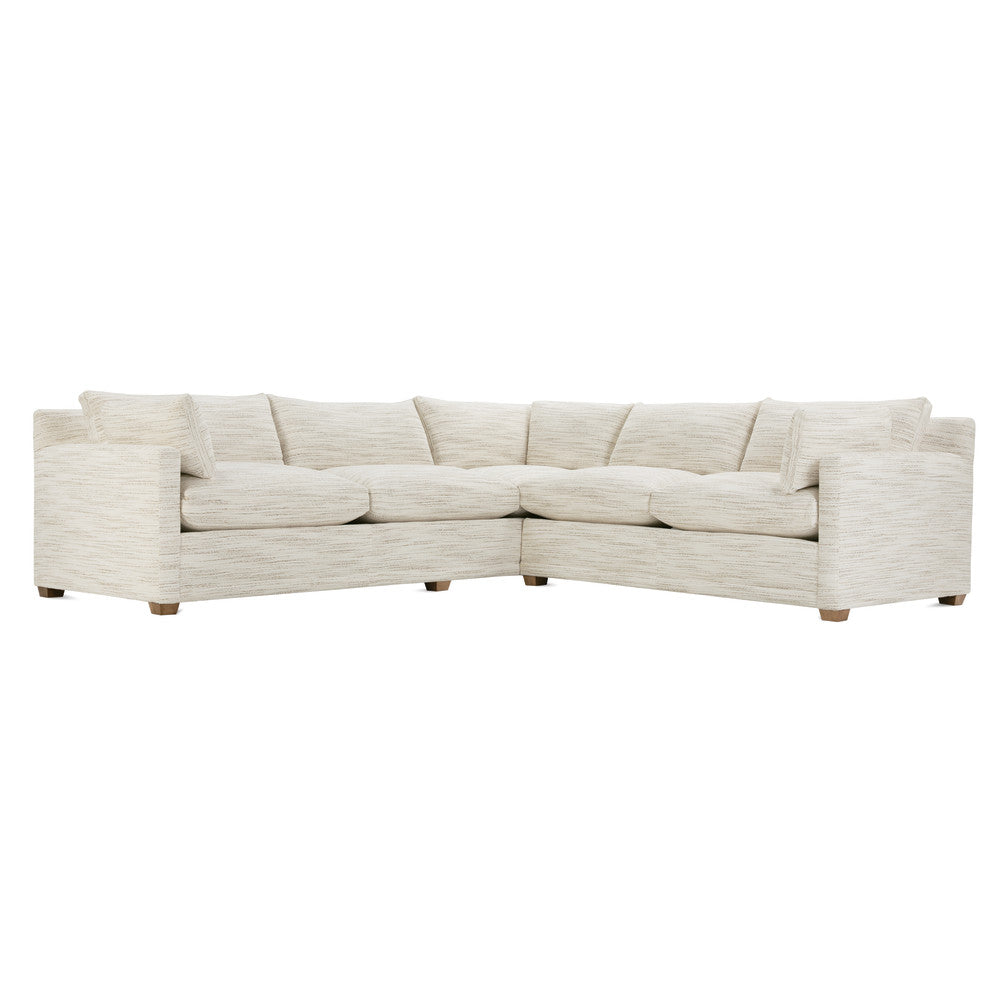 Rowe Furniture Sylvie Ivory and Taupe Boucle Sectional Sofa 116 x 110 ~ Express Collection - Image 2