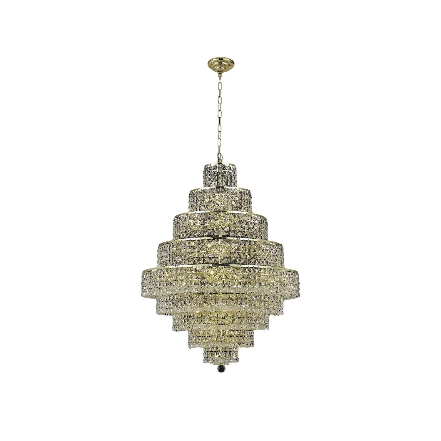 Gold Twenty-Light Chandelier with Clear Royal Cut Crystals - Image 1