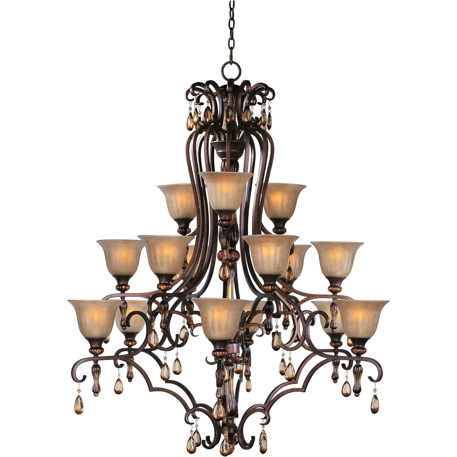 International Dresden Filbert Fifteen-Light Chandelier - Image 1