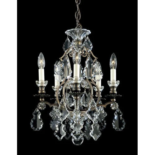 Five-Light Clear Heritage Handcut Crystal Chandelier, 14.5W x 19H x 14.5D - Image 1