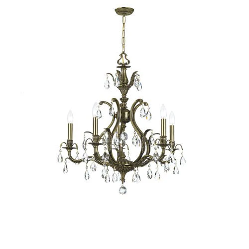 Dawson Brass Five-Light Chandelier with Golden Teak Swarovski Elements - Image 1