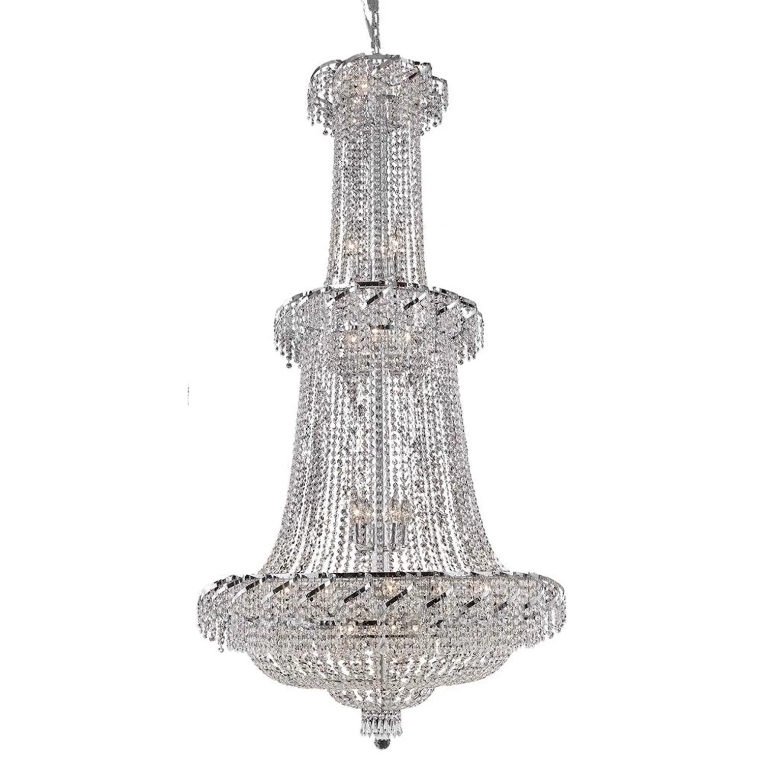 Belenus Chrome Thirty-Two Light Chandelier with Clear Royal Cut Crystals - Image 1