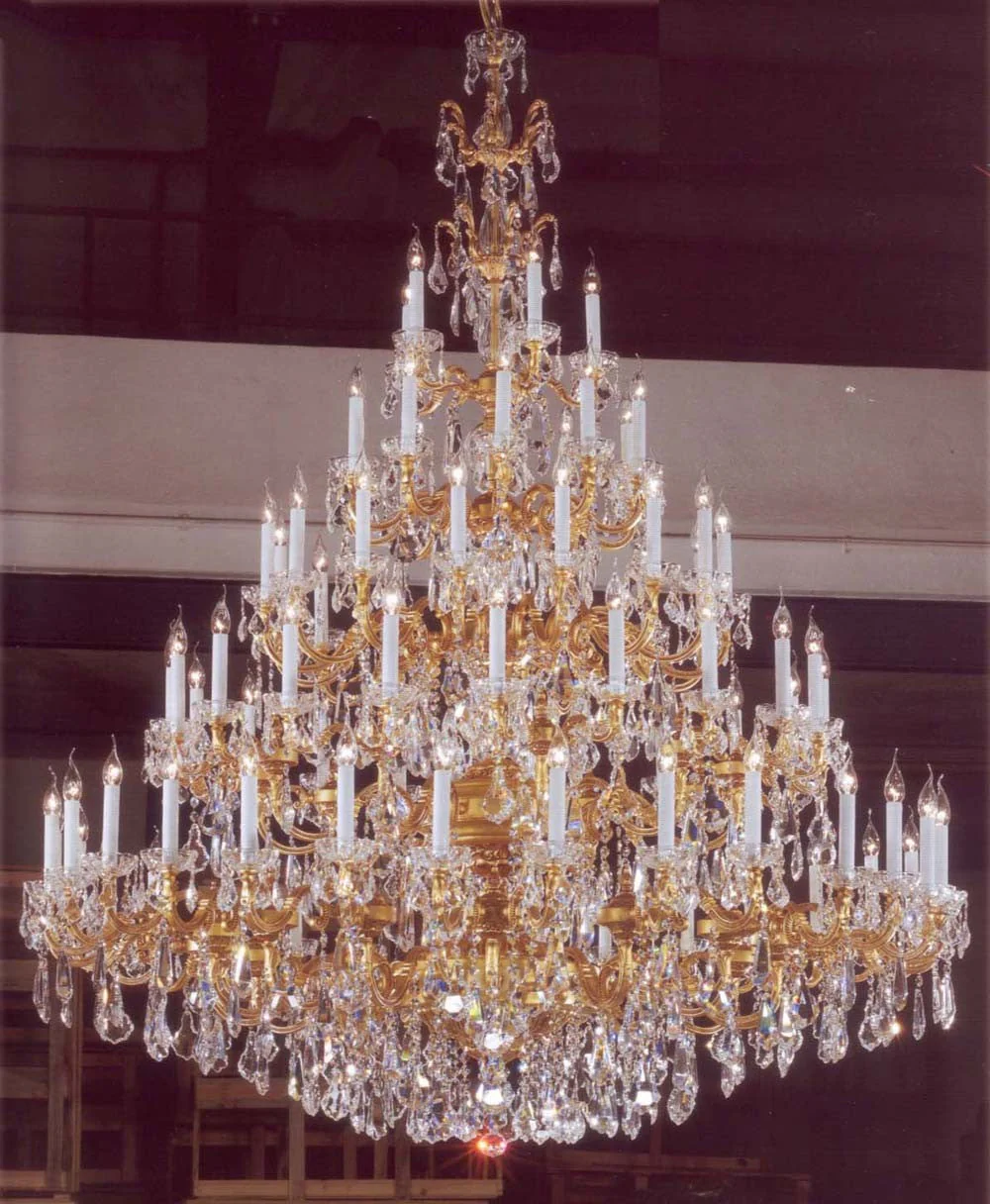 Empire luxury tradtional crystal chandelier in satin gold plated finish - Image 1