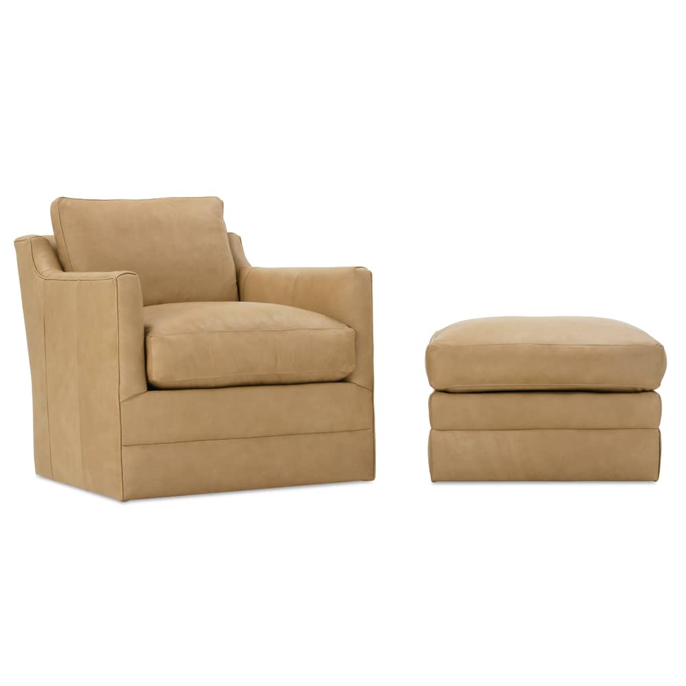 Rowe Furniture Madeline Leather Swivel Chair ~ Available To Custom Order in All Leathers - Image 3