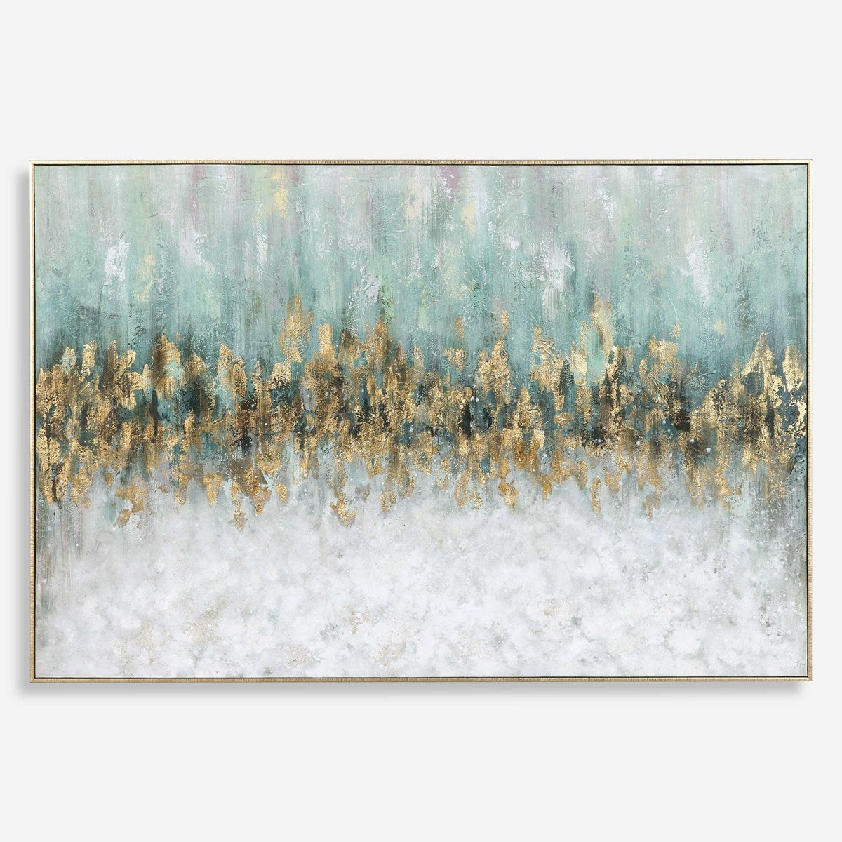Uttermost Divide Teal and Aqua Hand Painted Canvas - Image 2