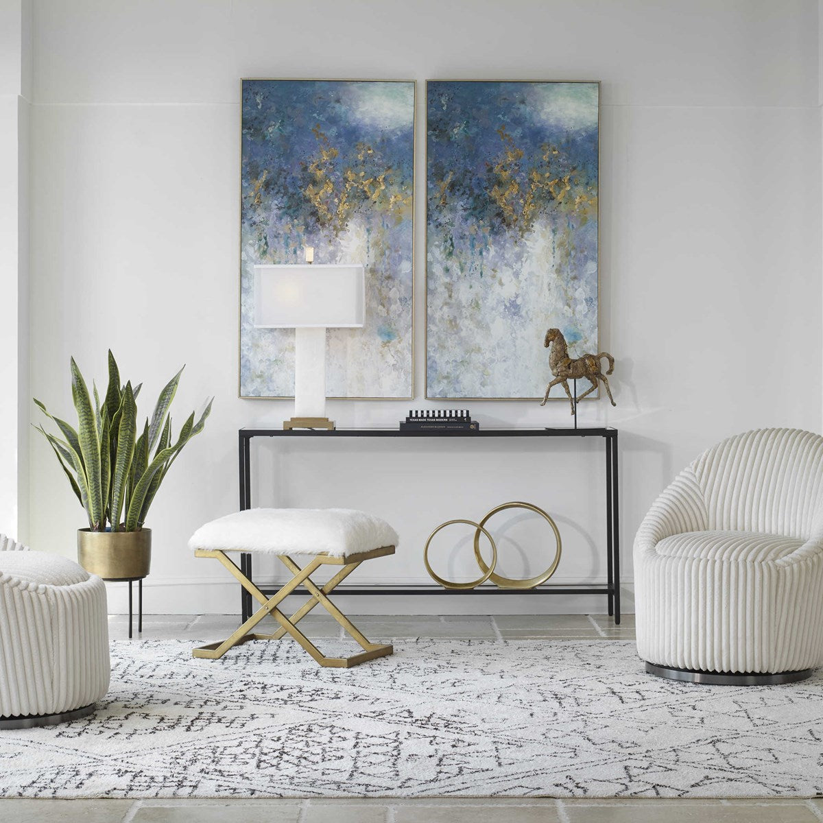 Uttermost Floating Modern Abstract Hand Painted Canvas - Image 3