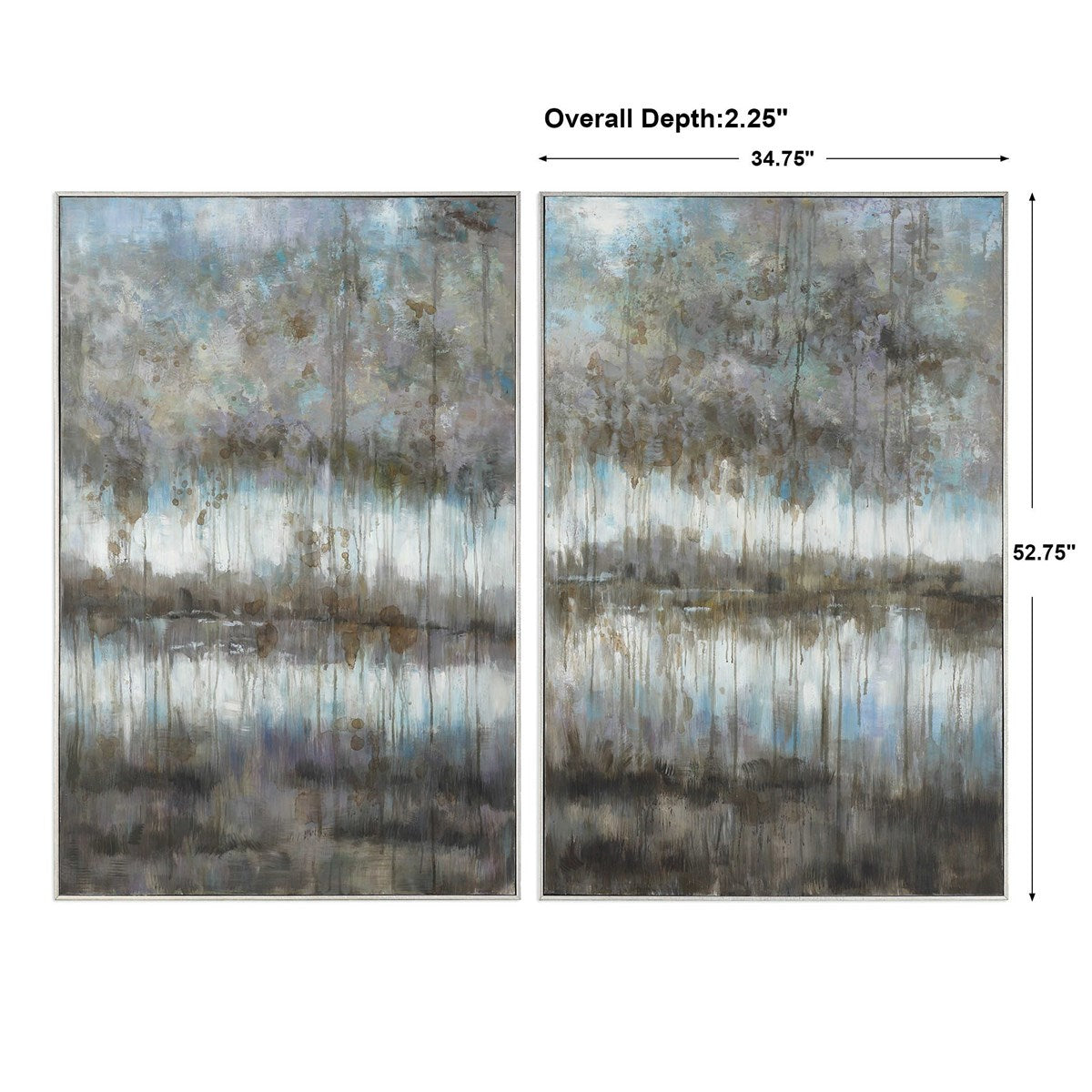 Uttermost Gray Reflections Set of 2 Hand Painted Canvases - Image 3