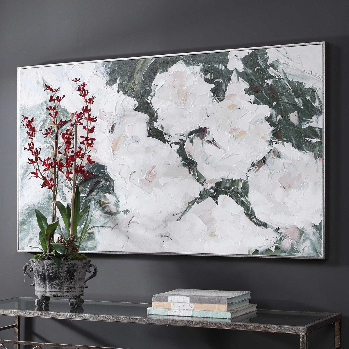 Uttermost Sweetbay Magnolias Floral Hand Painted Canvas - Image 3
