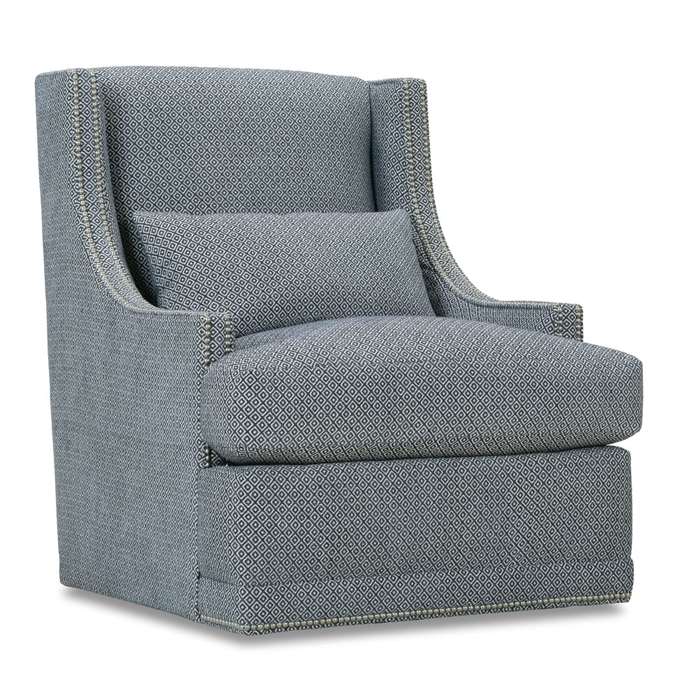 Rowe Furniture Lindsay Swivel Chair with Nail Head Trim ~ Available To Custom Order in All Fabrics - Image 1