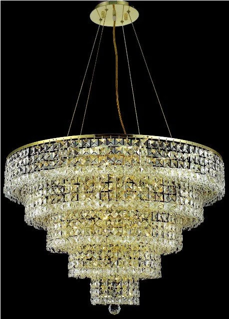 17 light crystal chandelier in gold finish - Image 1