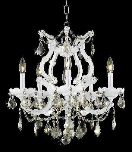 Maria Theresa 6 light crystal chandelier in white finish - Image 1