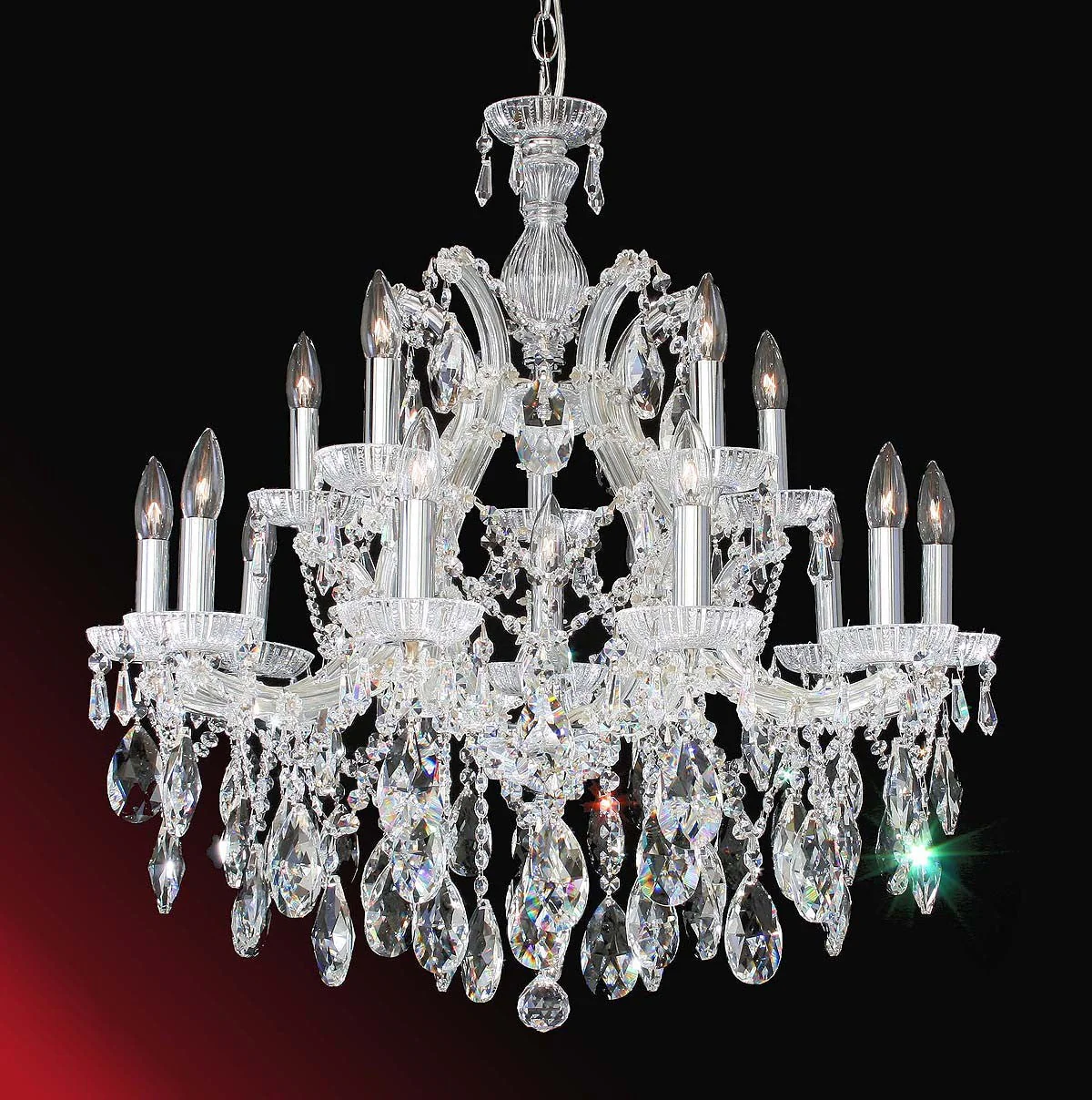 13 Lights Maria Theresa crystal chandelier dressed with clear crystals - Image 1