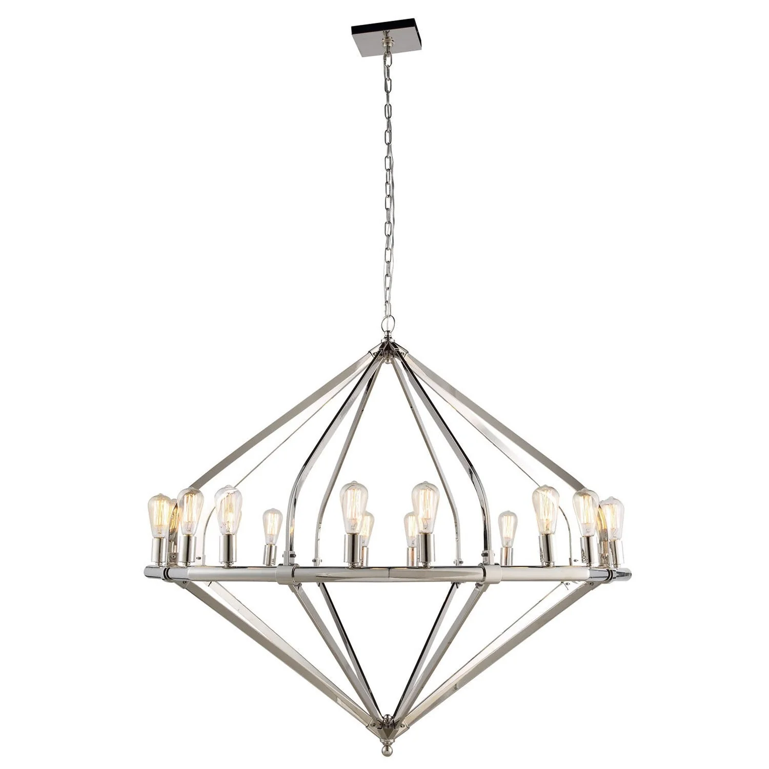 Polished Nickel 16-Light Chandelier - Image 1
