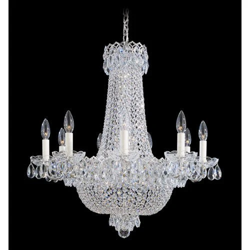 Silver 17-Light Clear Gemcut Chandelier, 24W x 26.5H x 24D - Image 1