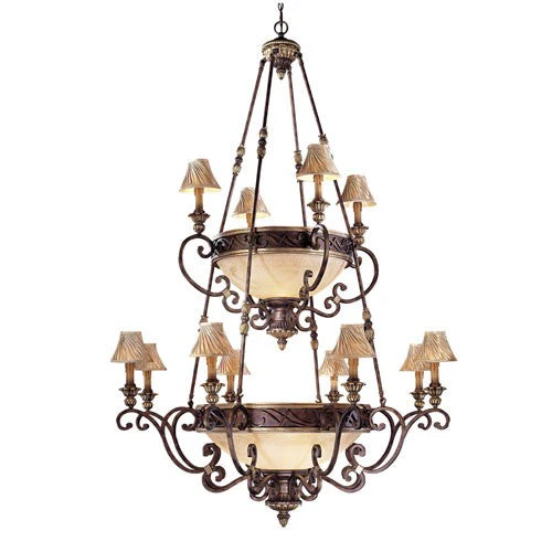 Zaragoza Golden Bronze Nineteen-Light Two Tier Chandelier - Image 1