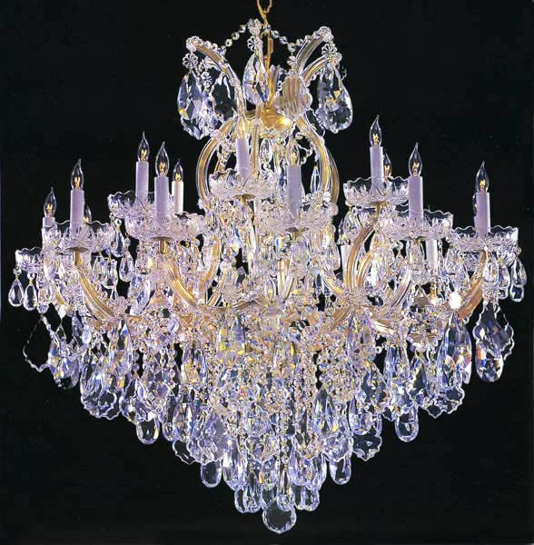 Gold plated Maria Theresa chandelier dressed with 25% Full Lead crystal - Image 1