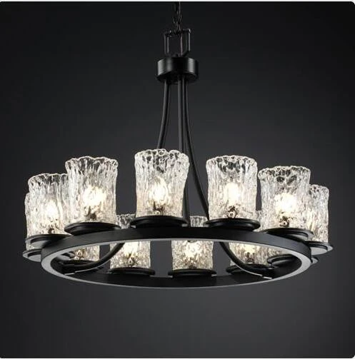 Twelve-Light Tall Ring Chandelier - Image 1