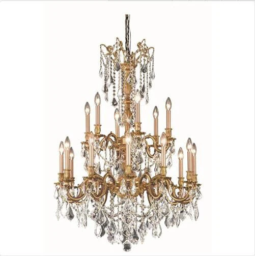 Gold Chandelier with Royal Cut Crystal - Image 1