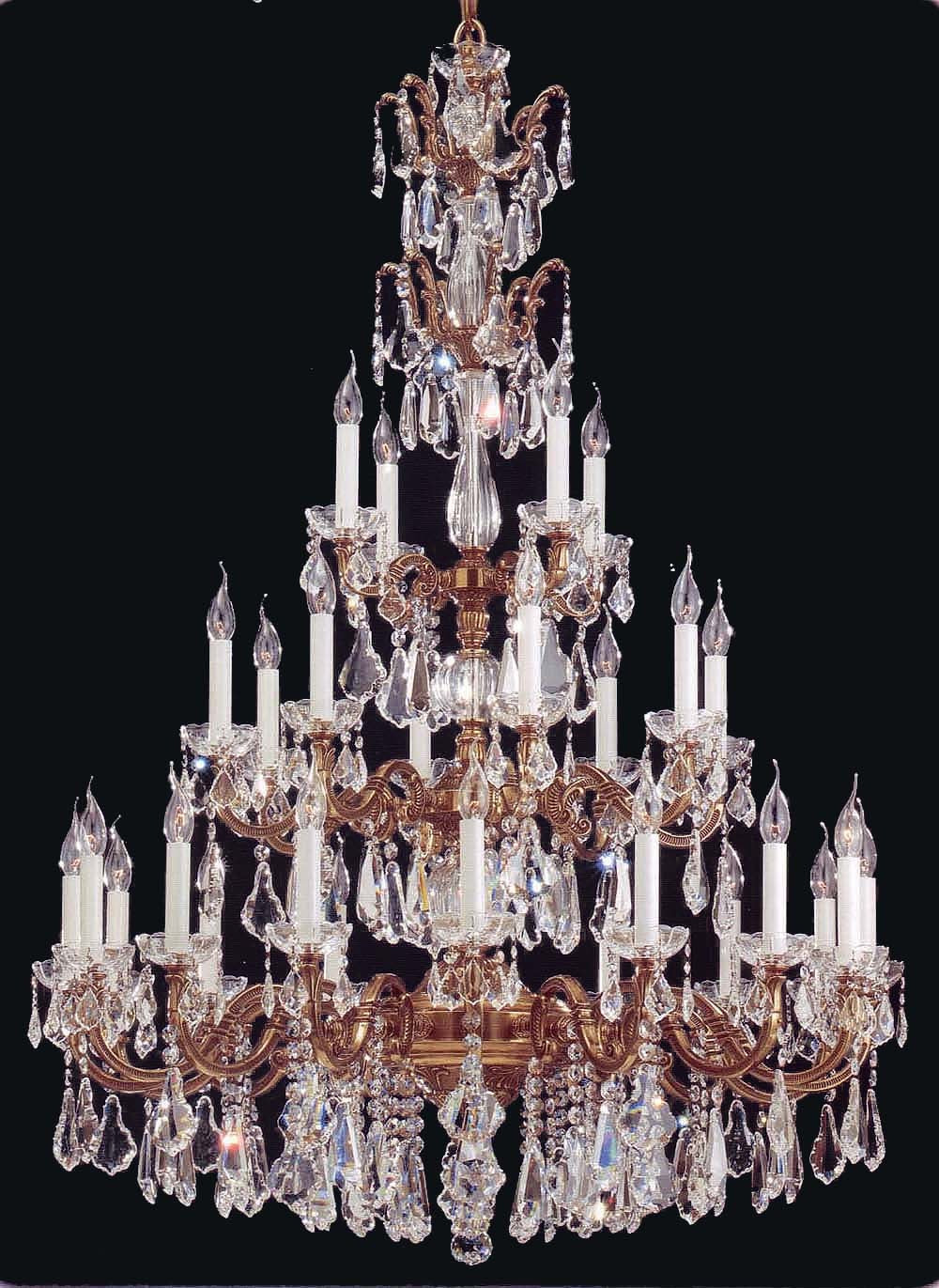 tradtional crystal chandelier in Antique Brass finish - Image 1