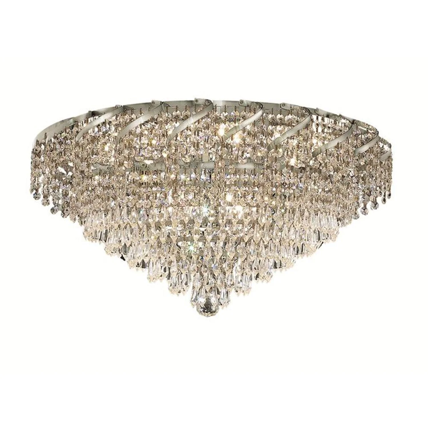 Belenus Chrome Eighteen-Light 26-Inch Flush Mount with Royal Cut Clear Crystal - Image 1