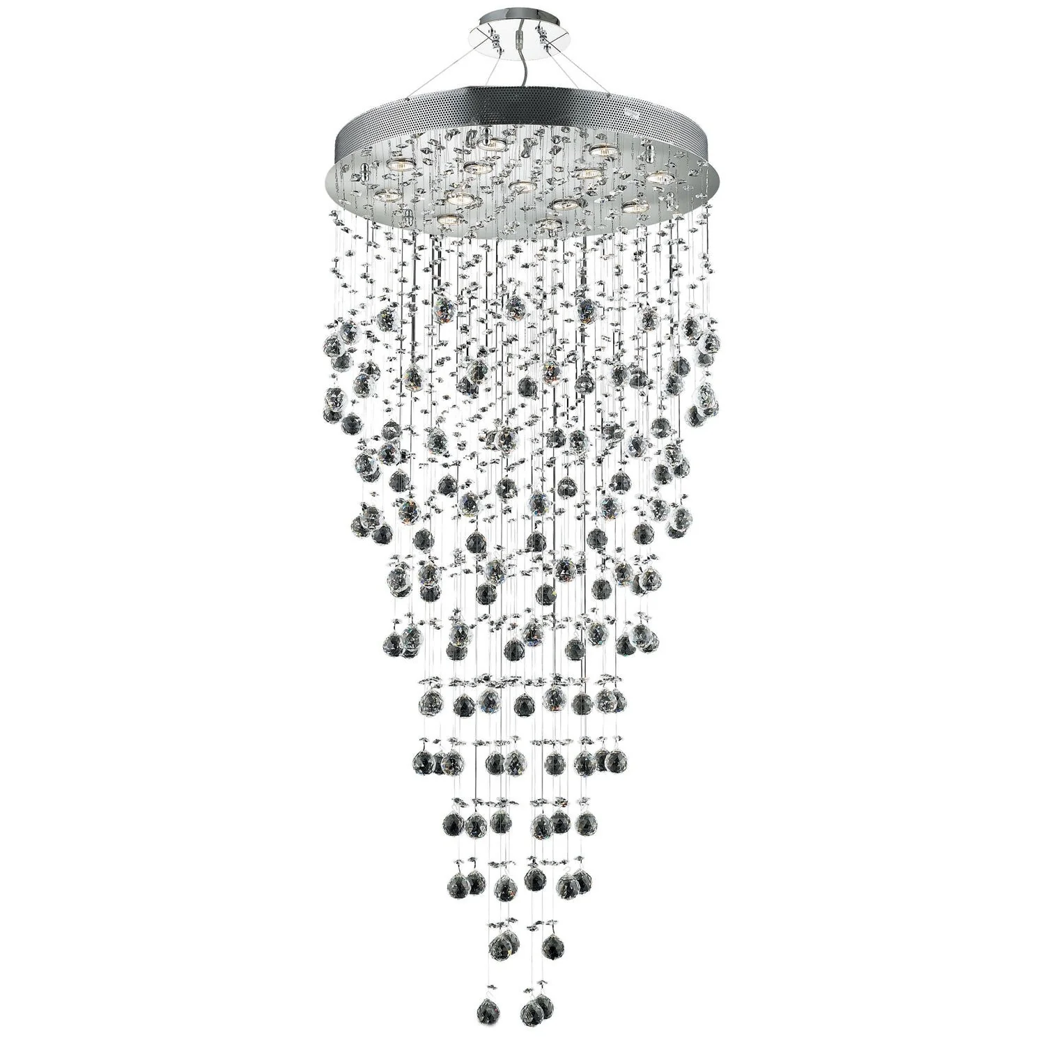 Galaxy Chrome Thirteen-Light 28-Inch Semi Flush Mount with Royal Cut Clear Crystal - Image 1