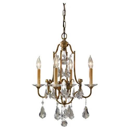 Oxidized Bronze Four-Light Chandelier - Image 1