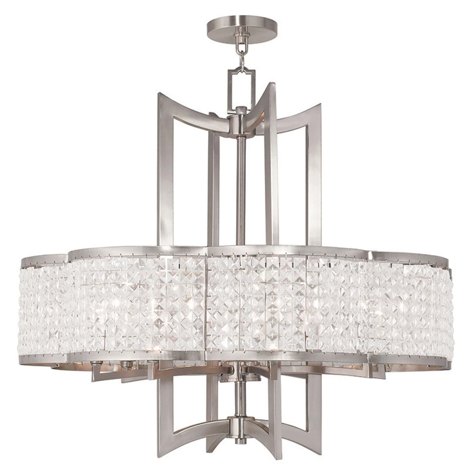 Grammercy Brushed Nickel 30-Inch Eight-Light Pendant - Image 1