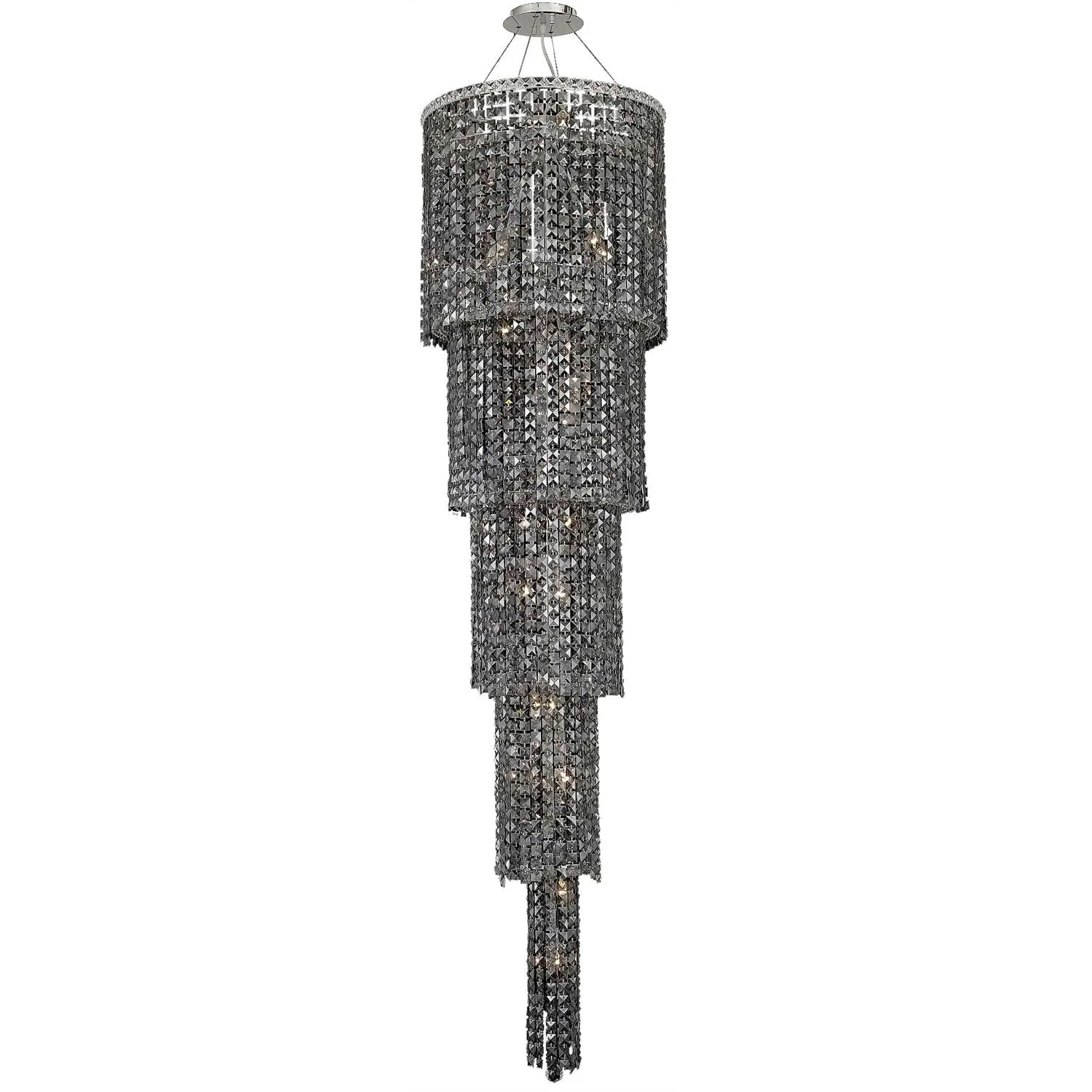 Maxim Chrome Twenty-Two Light 22-Inch Five-Tier Pendant with Royal Cut Silver Grey Crystal - Image 1