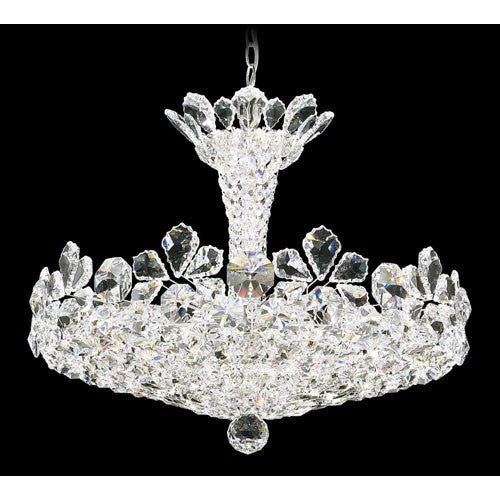 Silver 15-Light Crystal Swarovski Elements Pendant Light, 25W x 19H x 25D - Image 1