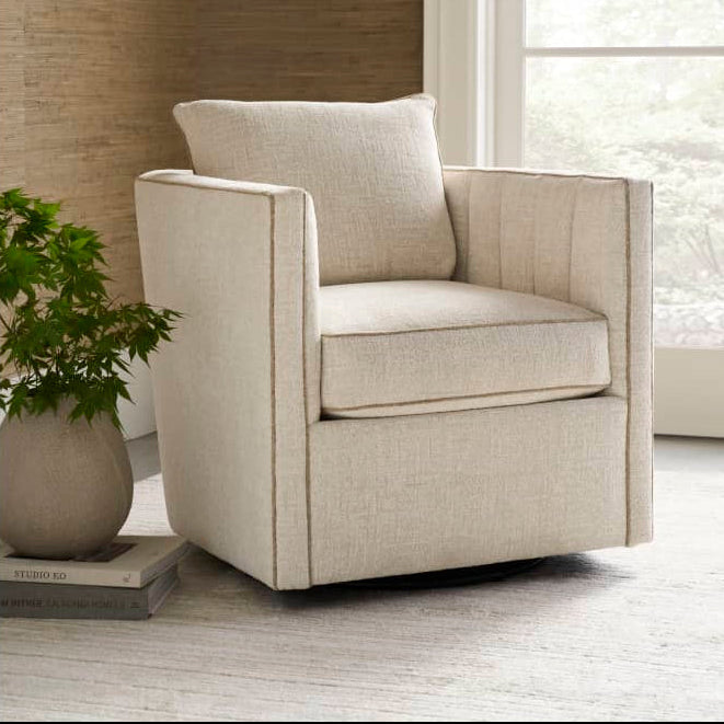 Rowe Furniture Kitt Upholstered Swivel Chair ~ Available To Custom Order In All Fabrics - Image 1