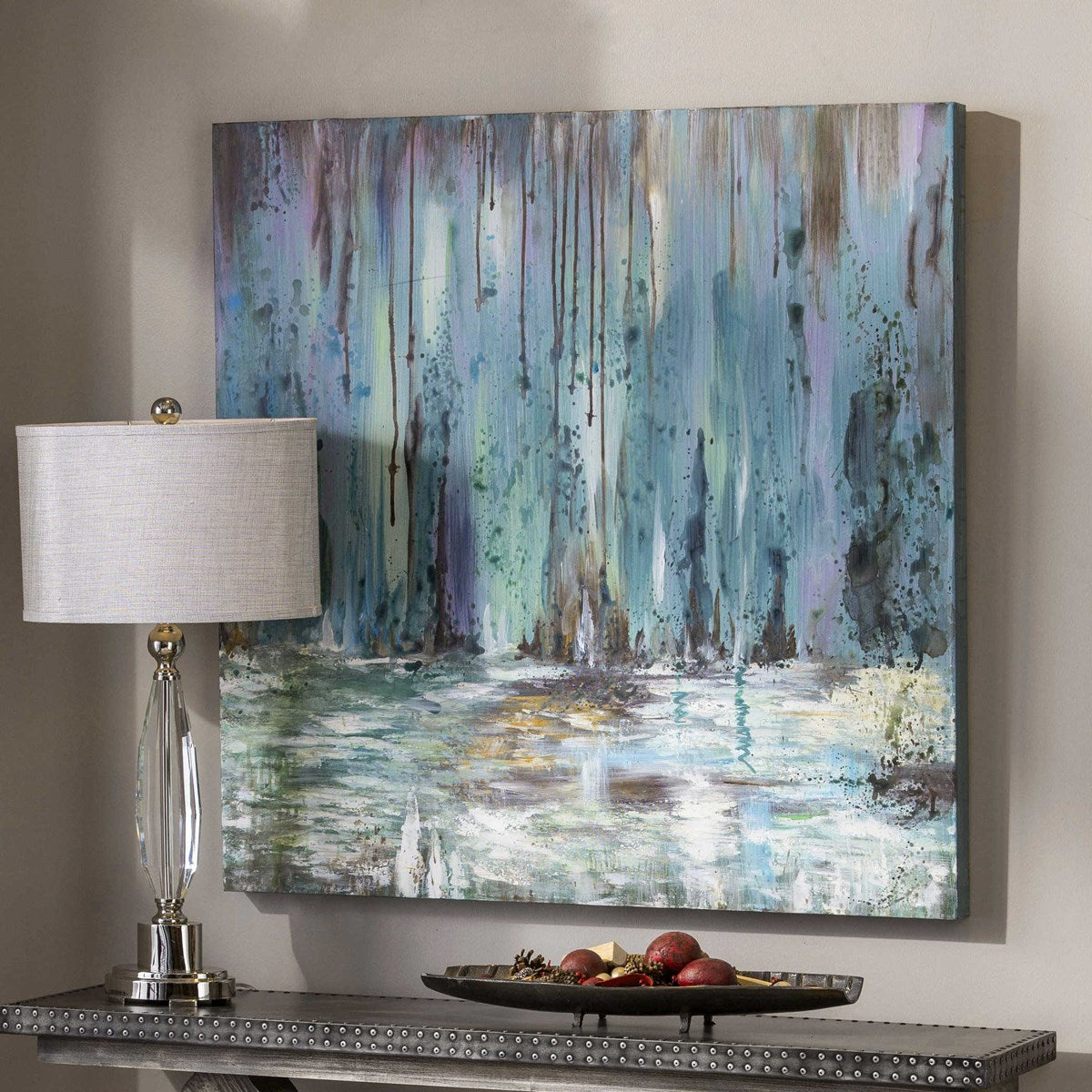 Uttermost Blue Waterfall Hand Painted Canvas - Image 3
