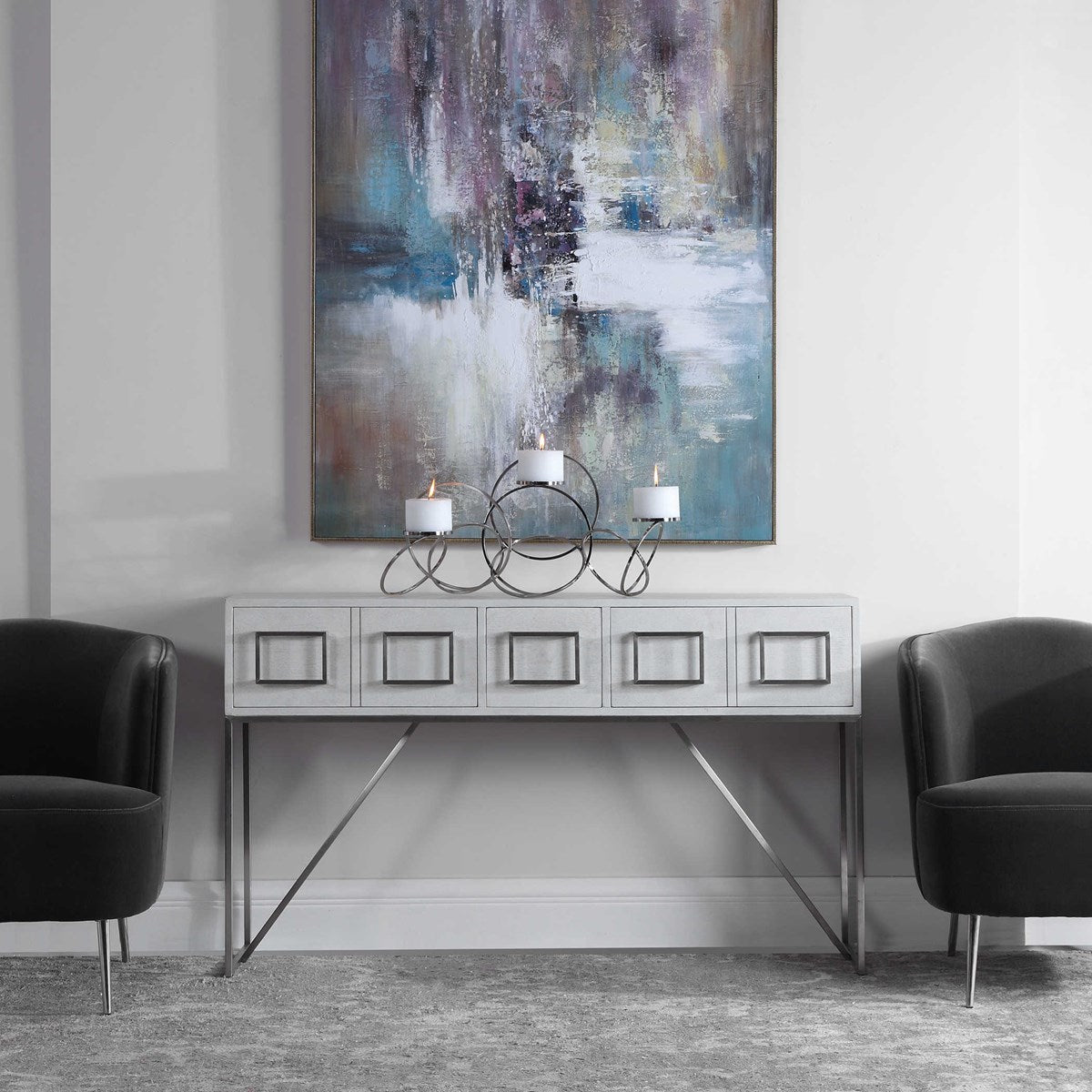 Uttermost Elevation Contemporary Hand Painted Canvas - Image 3
