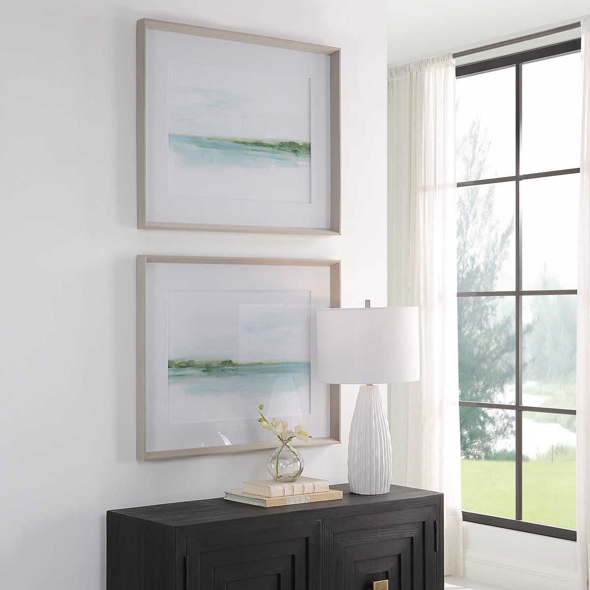 Uttermost Green Ribbon Coast Set of 2 Framed Prints - Image 3