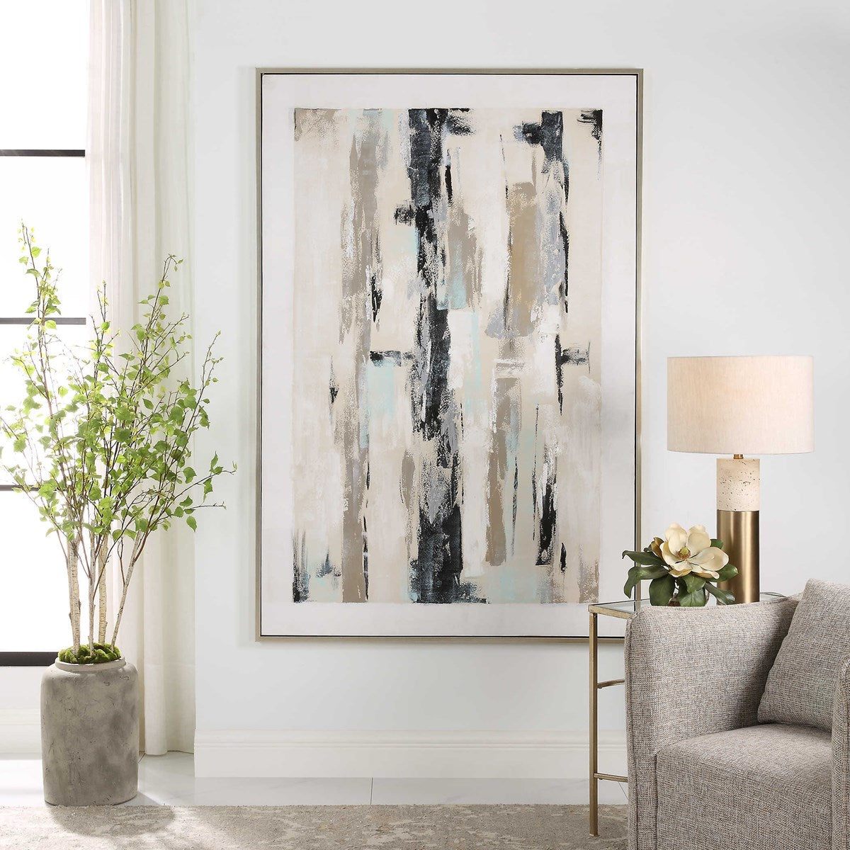 Uttermost Placidity Abstract Hand Painted Canvas - Image 1