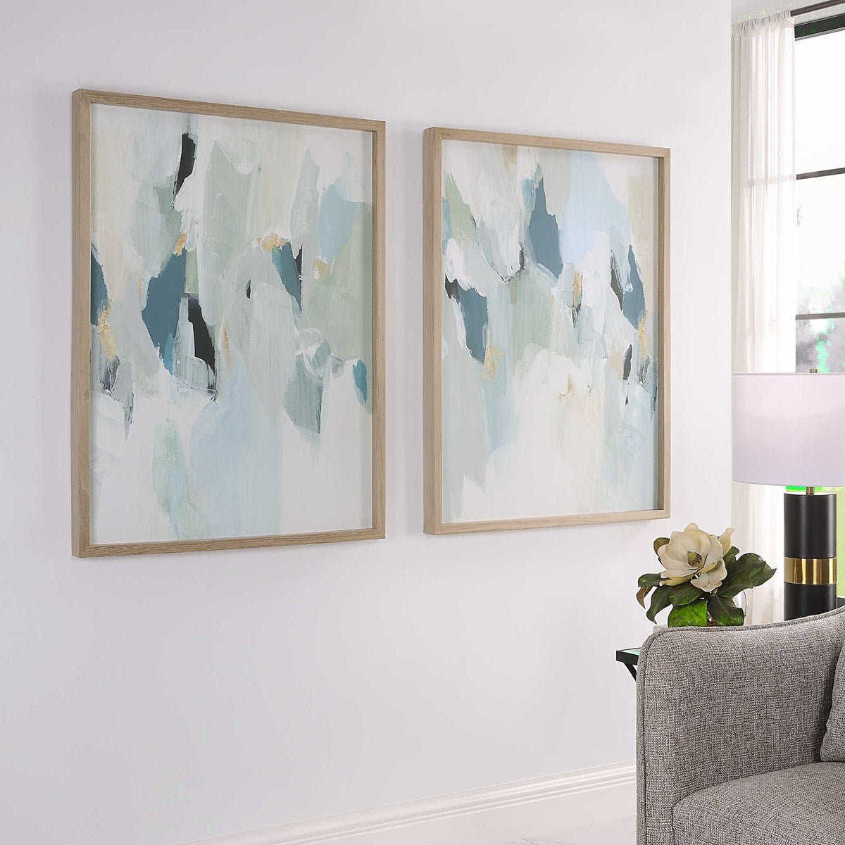 Uttermost Seabreeze Modern Coastal Set of 2 Framed Canvas - Image 3